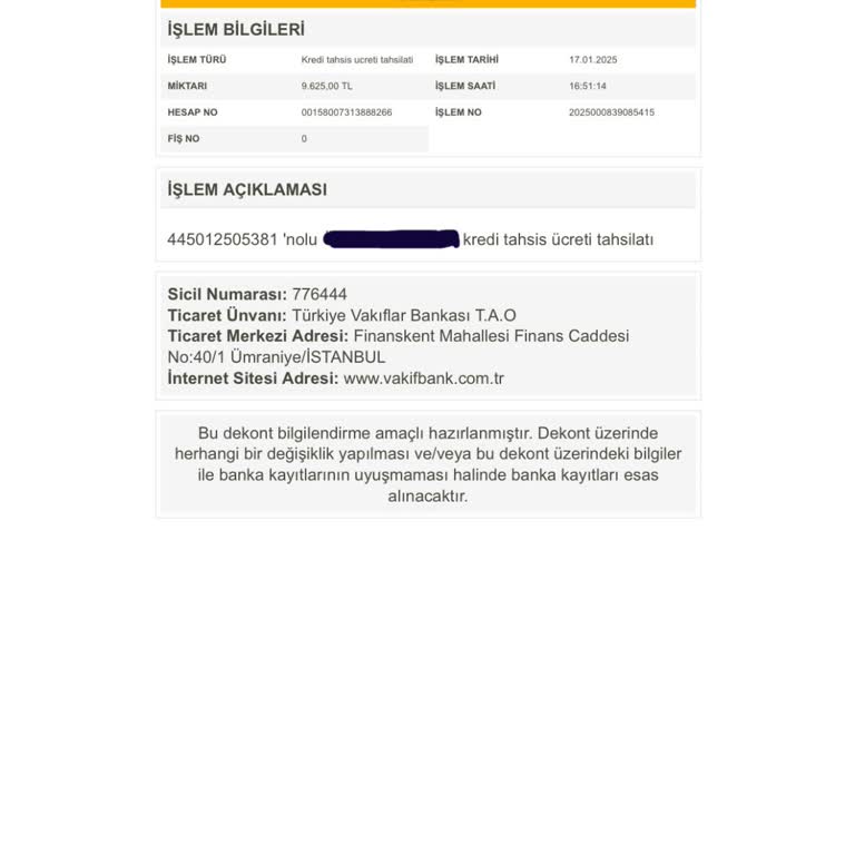 VakıfBank'tan Kesilen Haksız Ücretin İadesini Talep Ediyorum