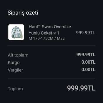 Haul Wear'dan Alınan Peluş Montun Kargo Sorunu