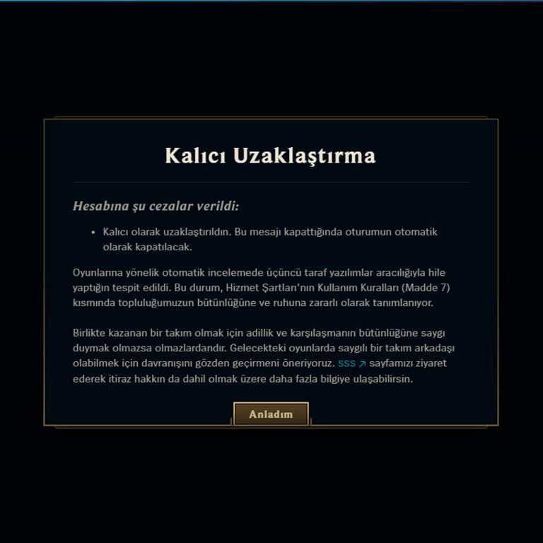 Haksız Banlanan 9 Yıllık Hesabımın İadesi