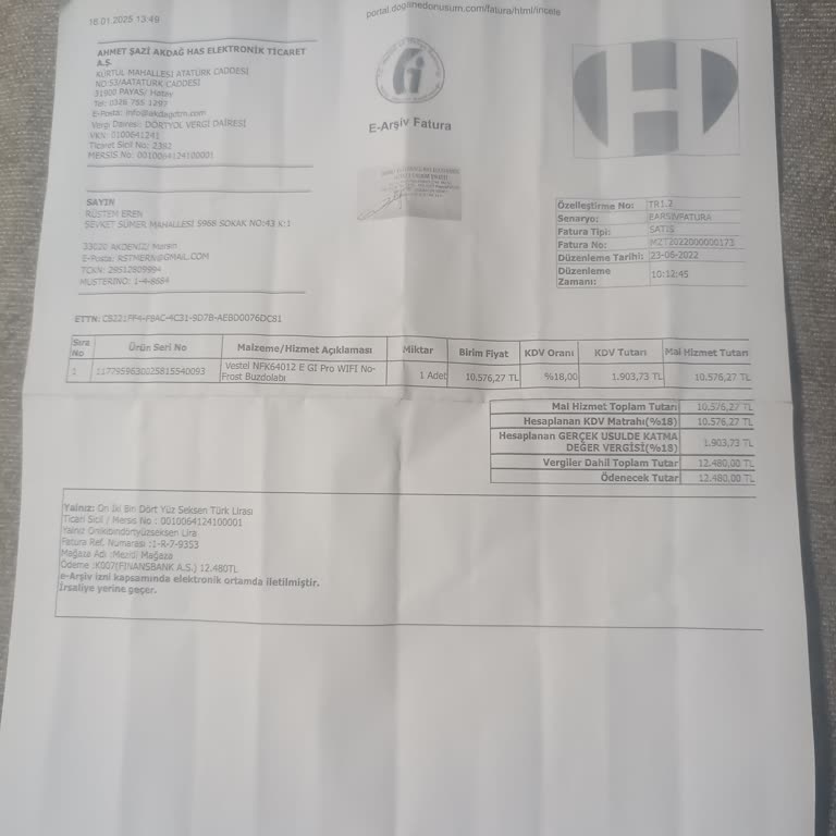 Vestel Buzdolabında Paslanma Sorunu