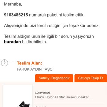 Yanlış Marka Ayakkabı Gönderimi