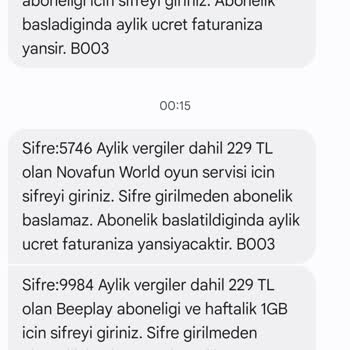 Habersiz Abonelik Ücretleri Hakkında Şikayet