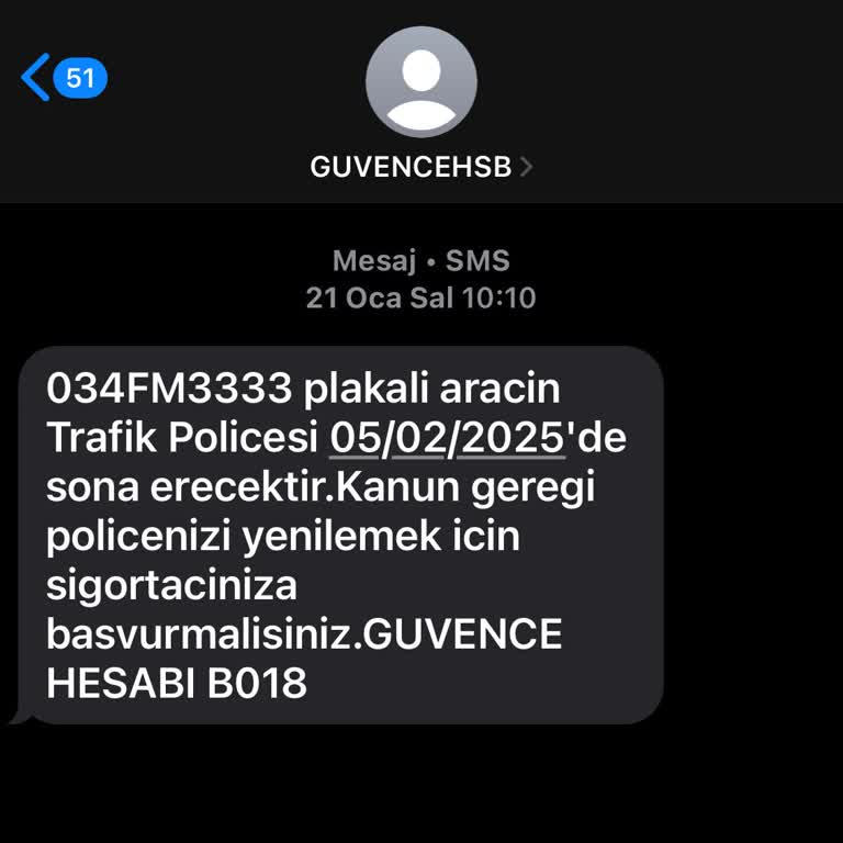 Yanlış SMS İle Kimlik Bilgilerimin Kullanılması