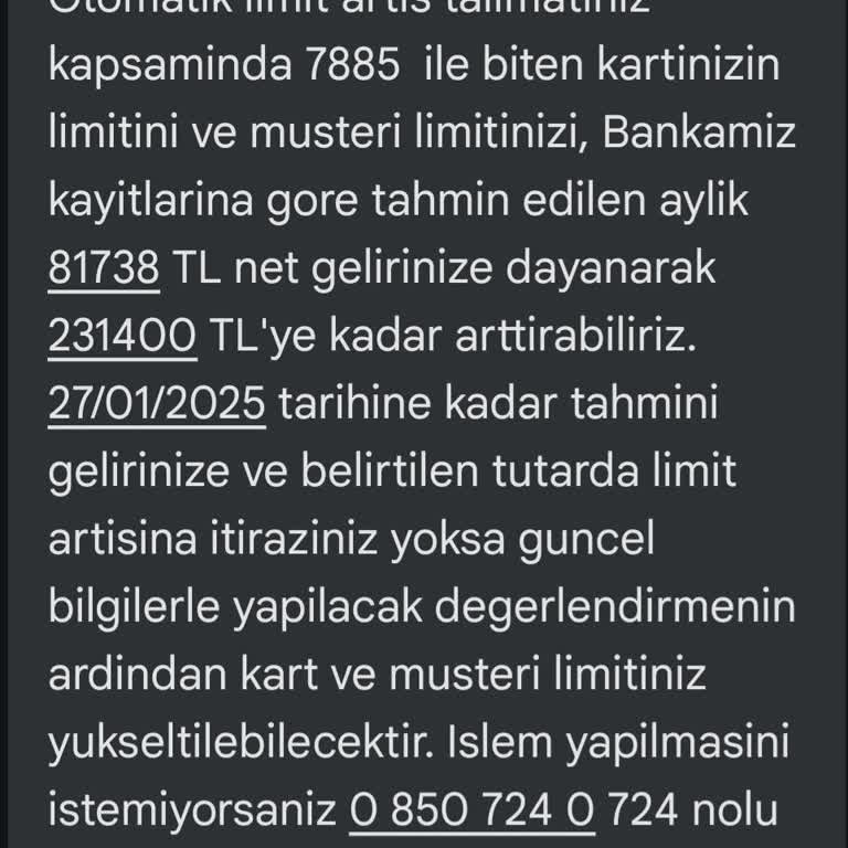 Limit Artışı Sözü Tutulmadı