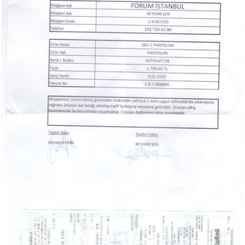 Deforme Olan Pantolon İçin Ürün Değişimi Talebi