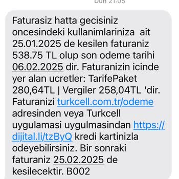 Turkcell Faturasız Geçişte Beklenmeyen Vergi Ücreti