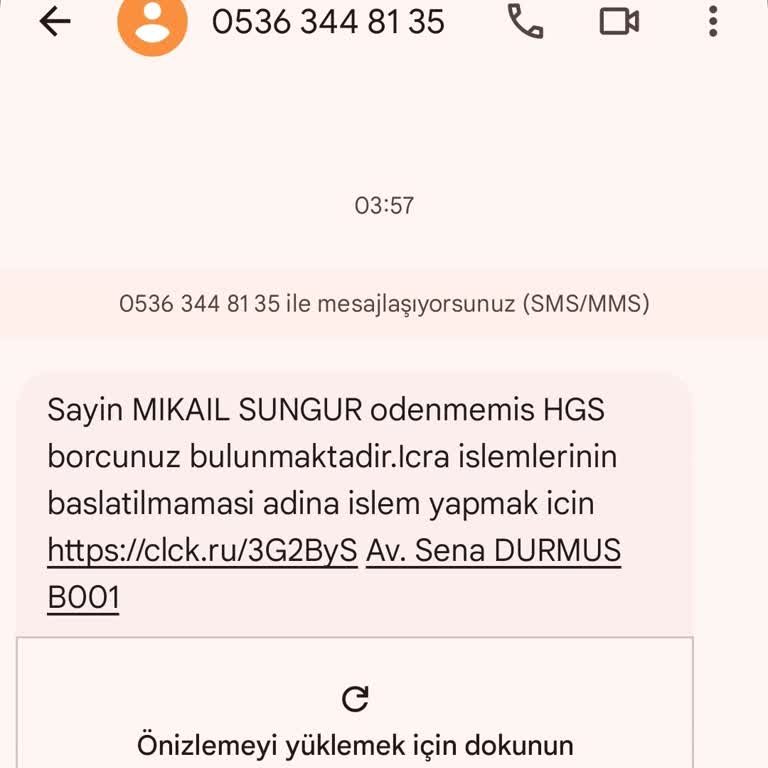 Kimlik Bilgilerimle Sahte HGS Borcu Mesajı Aldım