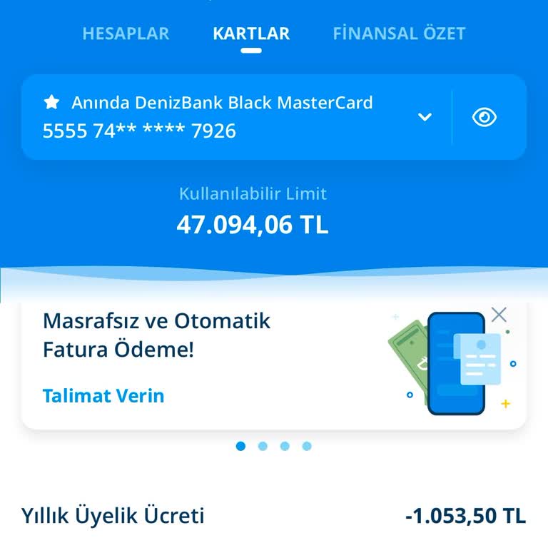Denizbank Üyelik Ücreti İadesi Talebi