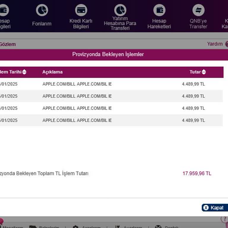 Apple.com/Bill İzinsiz Para Çekti Mağdurum