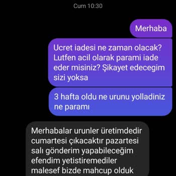 Ürünler Gelmedi Para İadesi Yapılmadı