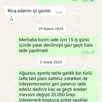 Geri İade Sorunu Ve Bakımsız Otel Deneyimi