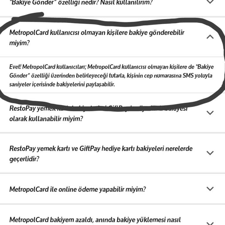 Metropol Kullanıcılarına Bakiye Gönderim Sorunu