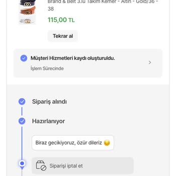 Kargolanmayan Ürün Ve İptal Zorlaması