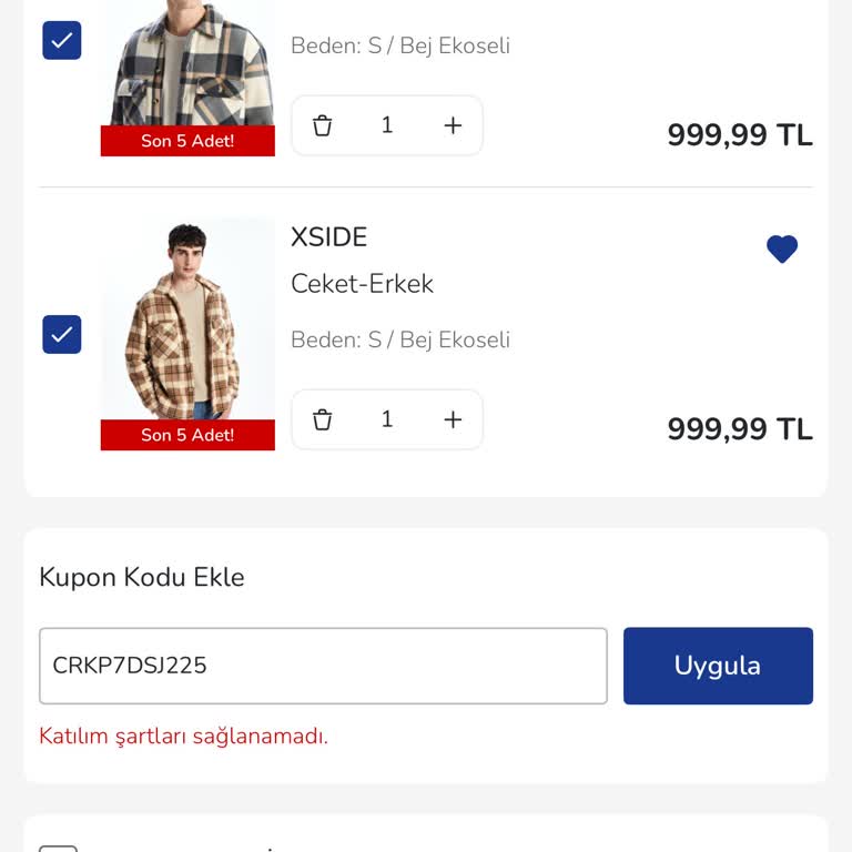 Geçersiz İndirim Kodları Ve Xside Ürünlerine Uygulanan Kısıtlamalar
