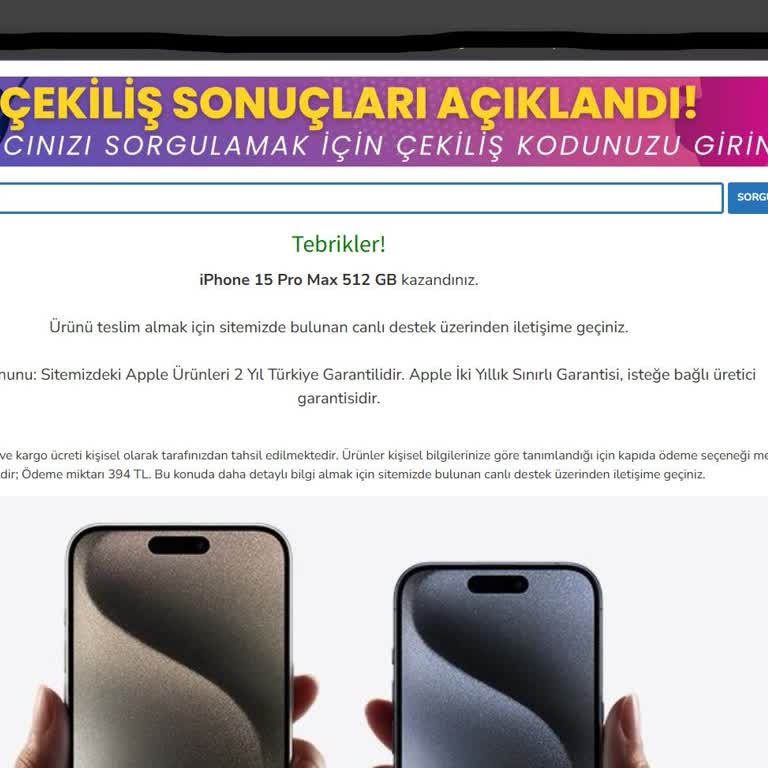 Çekiliş Diye Yanıltıyor