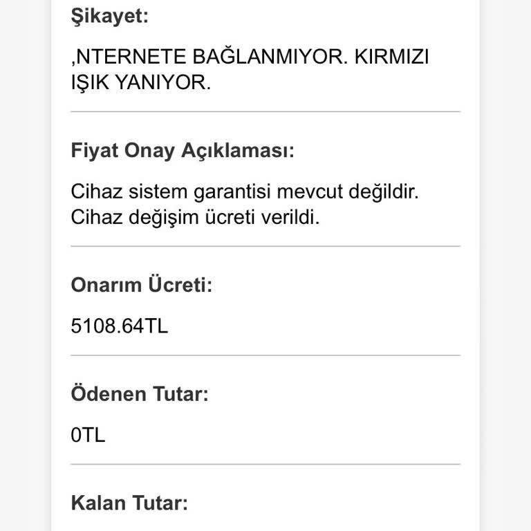 Modem Arızası Ve Yüksek Değişim Ücreti Hakkında Bilgi Eksikliği