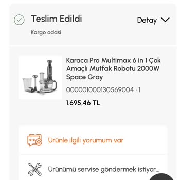 Karaca Uygulamasında Sipariş Sonrası Hatalı Ürün Ve Destek Sorunu