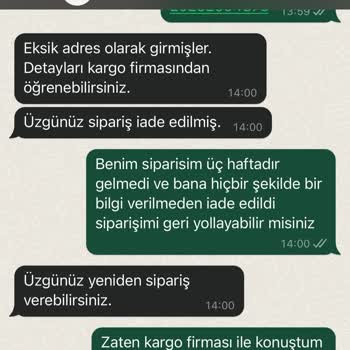 Ürünler Teslim Edilmeden İade Edildi