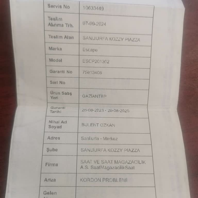 Garanti Süresi Dolmadan Kırılan Saatin Uzun Süreli Tamir Sorunu