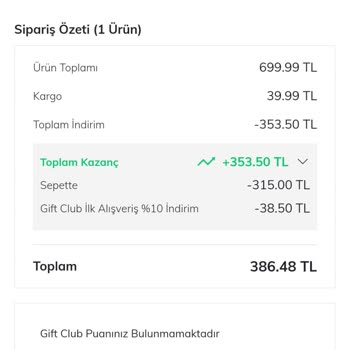 DeFacto Online Mağazasında Kullanılamayan Gift Club Puanları