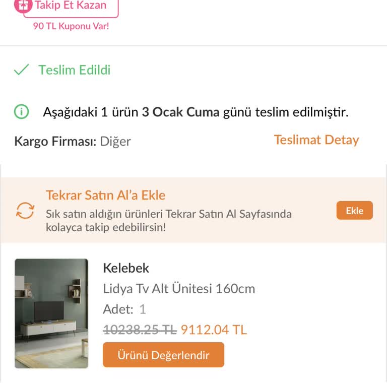 Teslim Edilmeyen TV Ünitesi: Kelebek Mobilya Ve Trendyol'un Yetersizliği