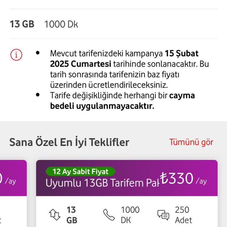 Vodafone Paket Fiyatlarındaki Aşırı Artış