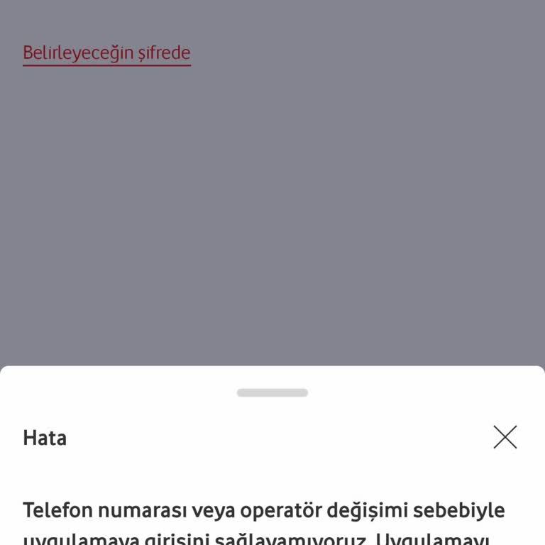 Vodafone Pay Uygulamasına Giriş Sorunu