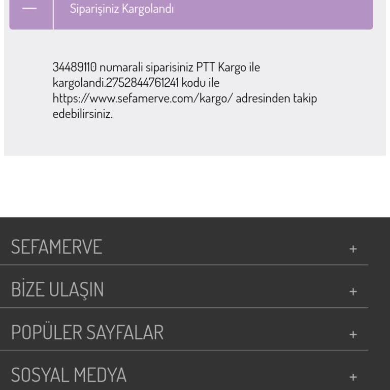 Sefamerve Ferace Siparişim Hala Kargoya Verilmedi