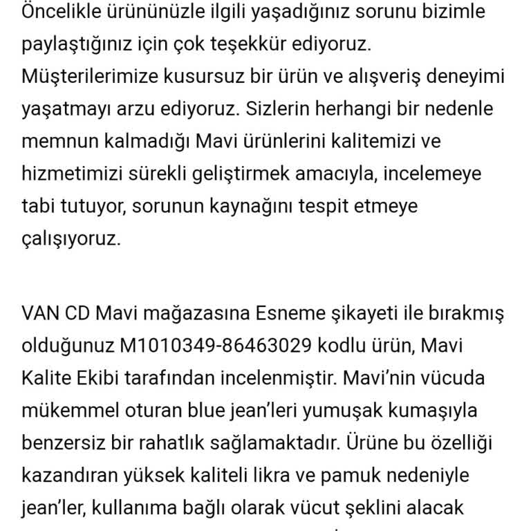 Mavi Pantolonun Kalite Sorunları Ve Yetersiz Müşteri Hizmeti
