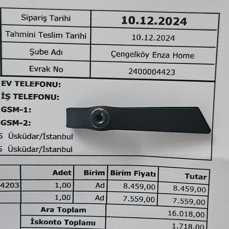 Enza Home'dan Stoktaki Ürün İçin 7 Haftalık Teslimat Sorunu
