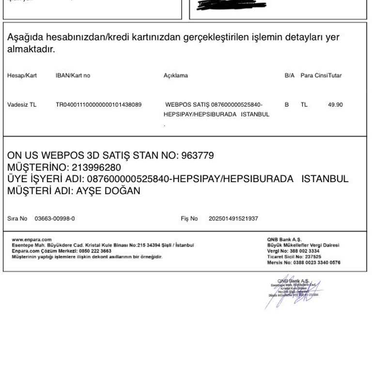 Hepsiburada'dan İzinsiz Para Çekimi Şikayeti