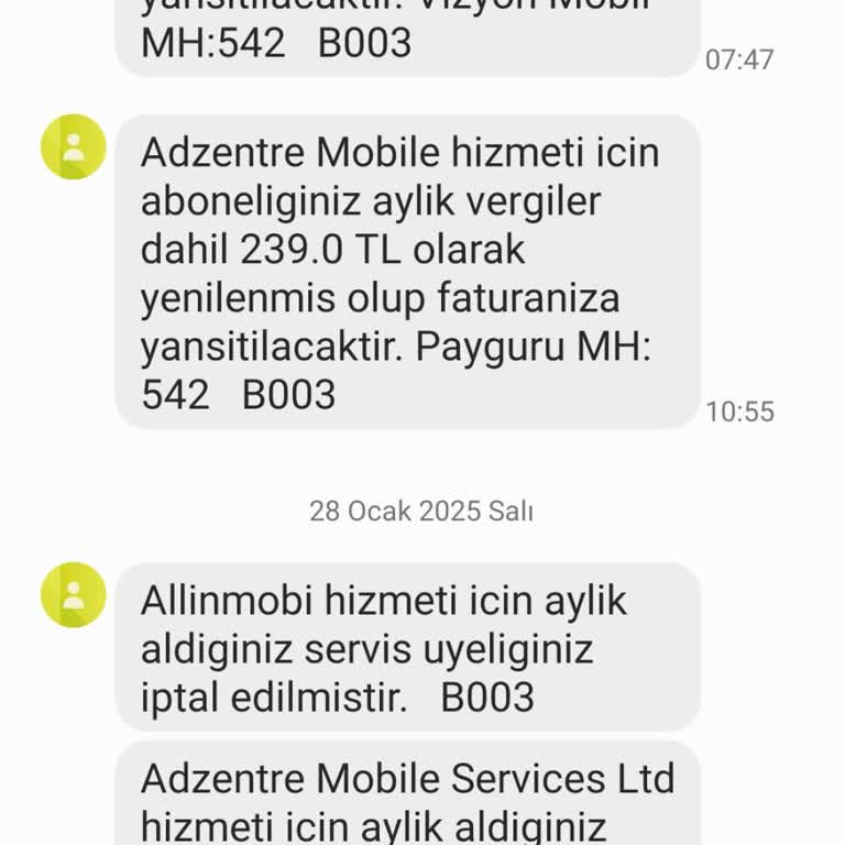 Vodafone Pay'den Bilgim Dışında Yapılan Mobil Ödemelerle Mağduriyet