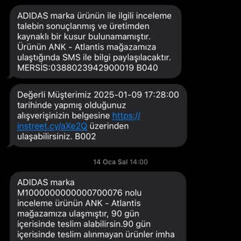 Garanti Kapsamında Olmayan Adidas Ayakkabı Sorunu