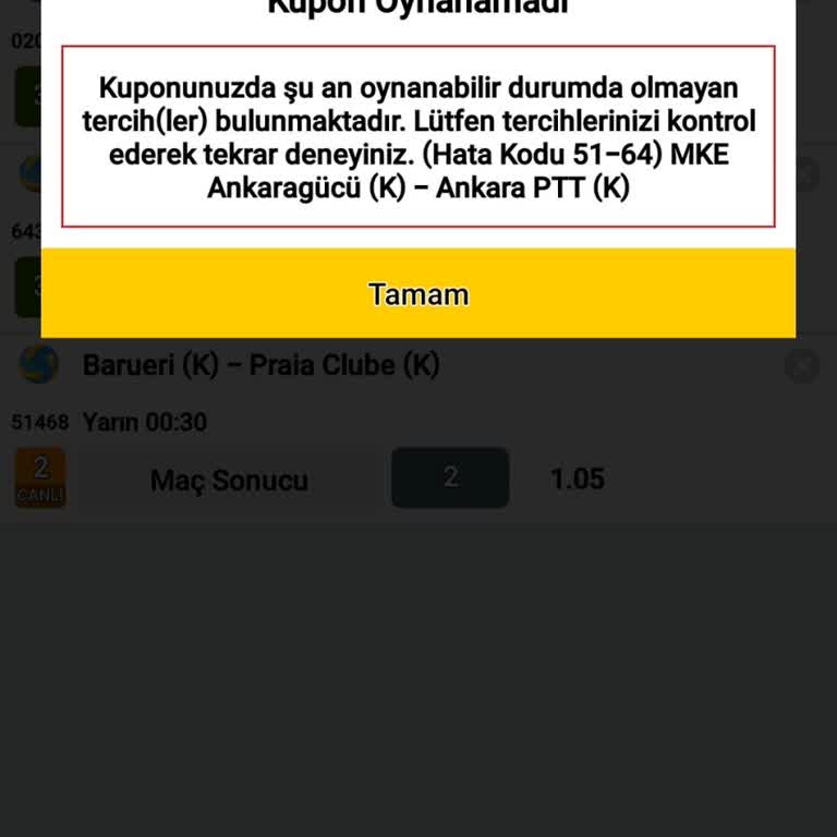 Sistem Kazanacak Kuponları Reddediyor