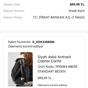 Ödeme Kontrolü Sorunu Ve Teslimat Endişesi