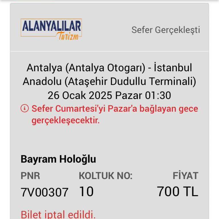 Obilet İptal Edilen Biletin Ödemesini Yapmıyor