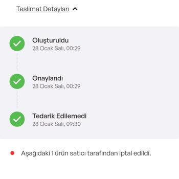 İdefix İki Kez İptal Edilen Sipariş
