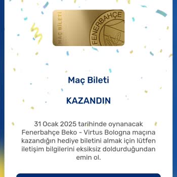 Kazandığım Hediye Biletin Onay Sürecinde Sorun Yaşıyorum