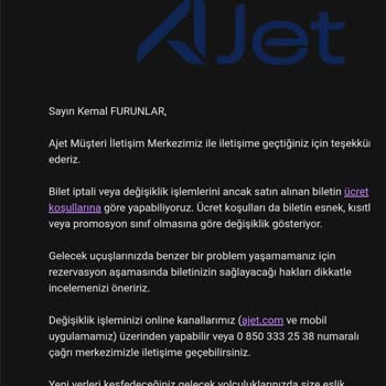 Yanlış Tarihli Bilet Ve Yetersiz Müşteri Hizmetleri