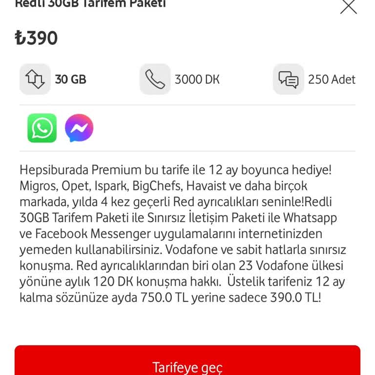 Vodafone Tarife Fiyatında Beklenmedik Artış