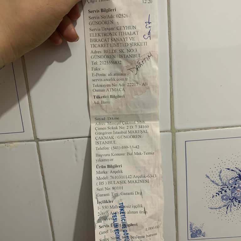 Arçelik Bulaşık Makinesi: Servis Sorunları Ve Elektrik Çarpması