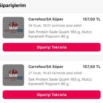 Yemeksepeti Market Sipariş İptal Sorunu