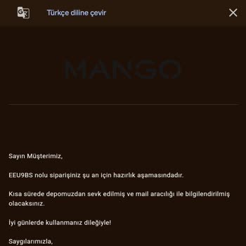 Mango'dan Sipariş Verdim, Stokta Yok Diye İptal Edildi!