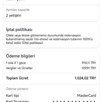 Rezervasyon İadesi Yapılmadı