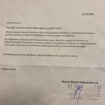 Boyner'de İade Sürecinde Yaşanan Sorun Ve Yanlış Anlama