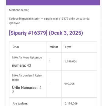 Sipariş Gecikmesi Ve İletişim Sorunu