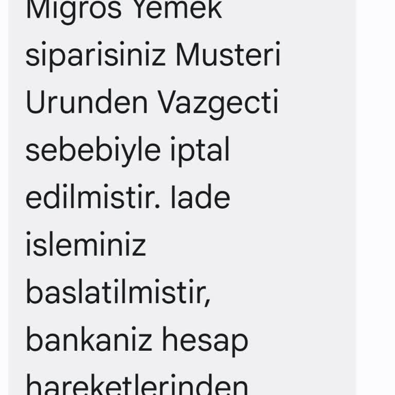 Migros Yemek Yanlış Sipariş Ve Gecikme Krizi