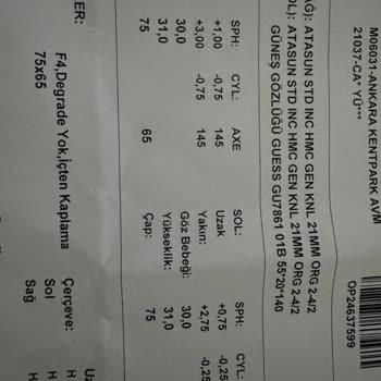 Atasun Optik'te Yanlış Gözlük Ve Kayıp Değişim Hakkı