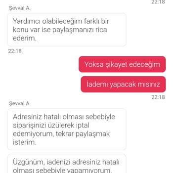 Yanlış Adres Ve İptal Edilemeyen Sipariş Sorunu