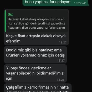 Sipariş Gecikmesi Ve Yanıltıcı Fiyatlandırma